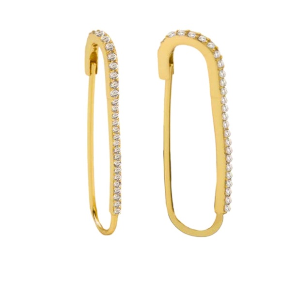 The M Jewelers Jewelry - The M Jewelers Safety Pin Earring Paperclip Earring in Gold Pave NEVER WORN
